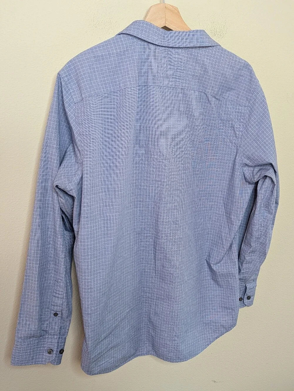 Banana Republic Non-Iron Slim Fit Blue Check Dress Shirt L